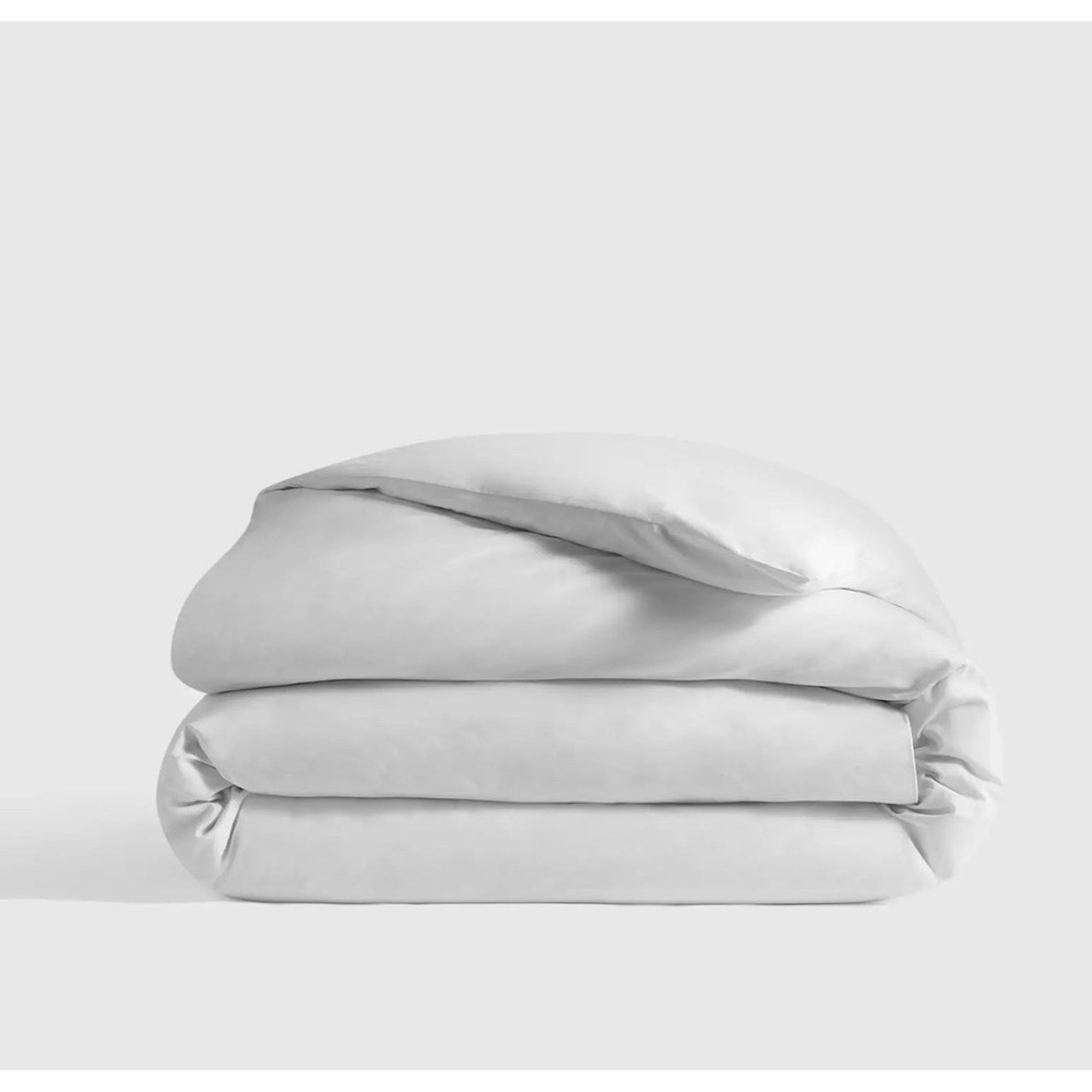 NWT Quince Twin Crisp Organic Cotton Percale Duvet Light Gray